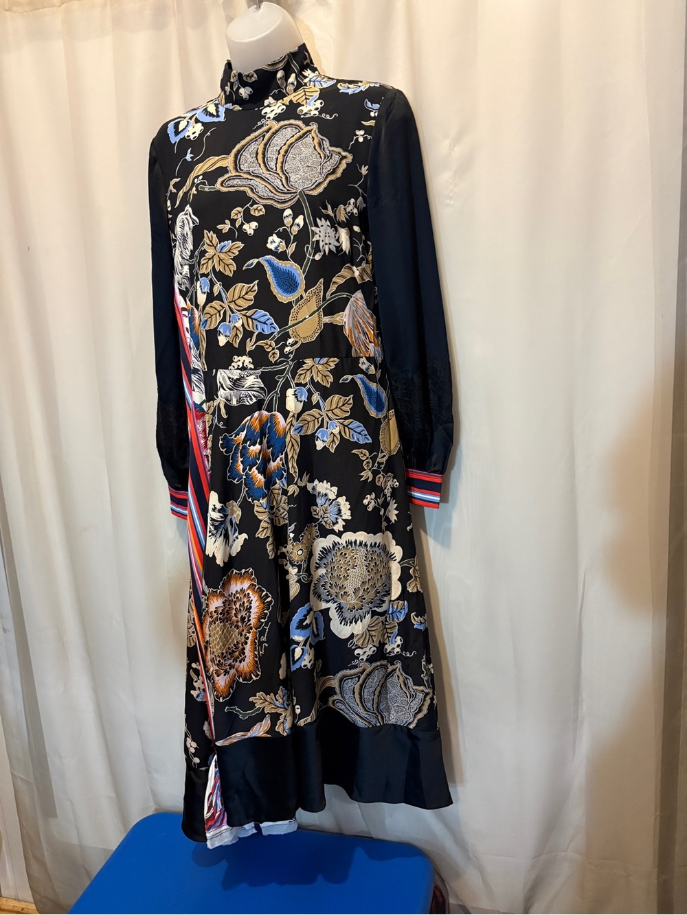 Tory Burch Delilah Silk Midi Dress Size 4 - Picture 3 of 12